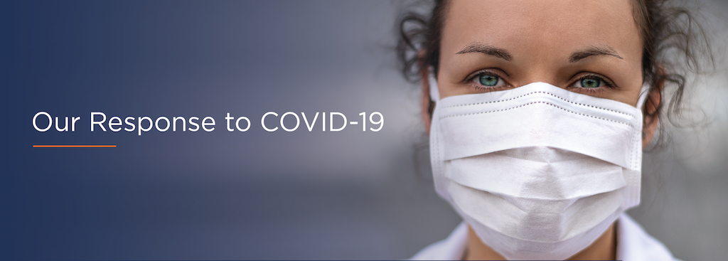 A woman wearing a medical mask